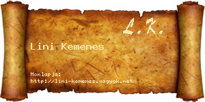 Lini Kemenes névjegykártya